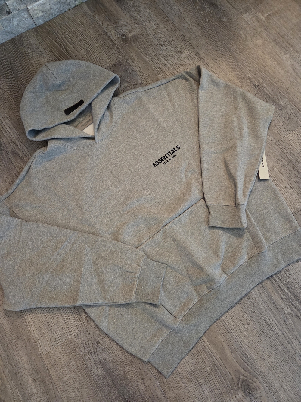 Fear of God ESSENTIALS Heather Dark Oatmeal Logo Sweatshirt